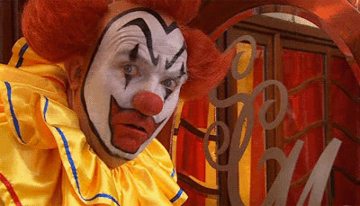 Bradley Walsh in clown makeup